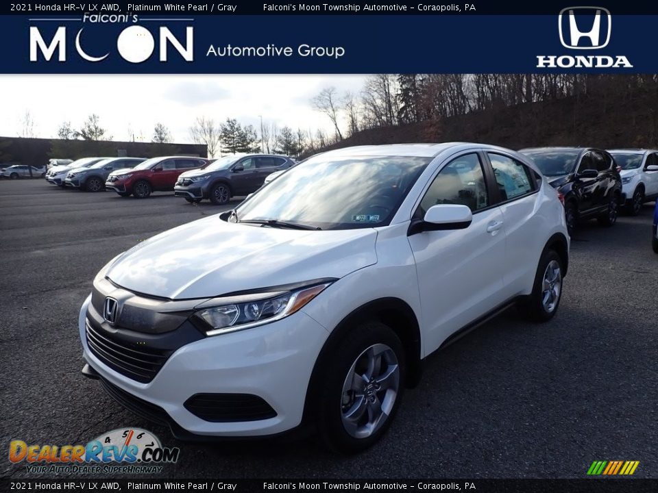 2021 Honda HR-V LX AWD Platinum White Pearl / Gray Photo #1