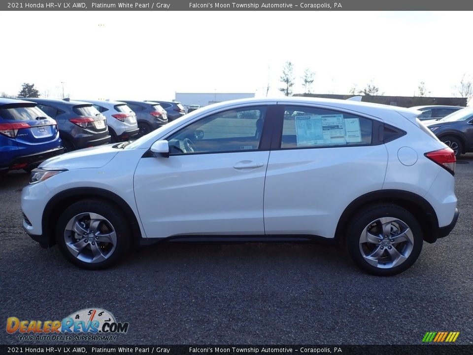 2021 Honda HR-V LX AWD Platinum White Pearl / Gray Photo #3