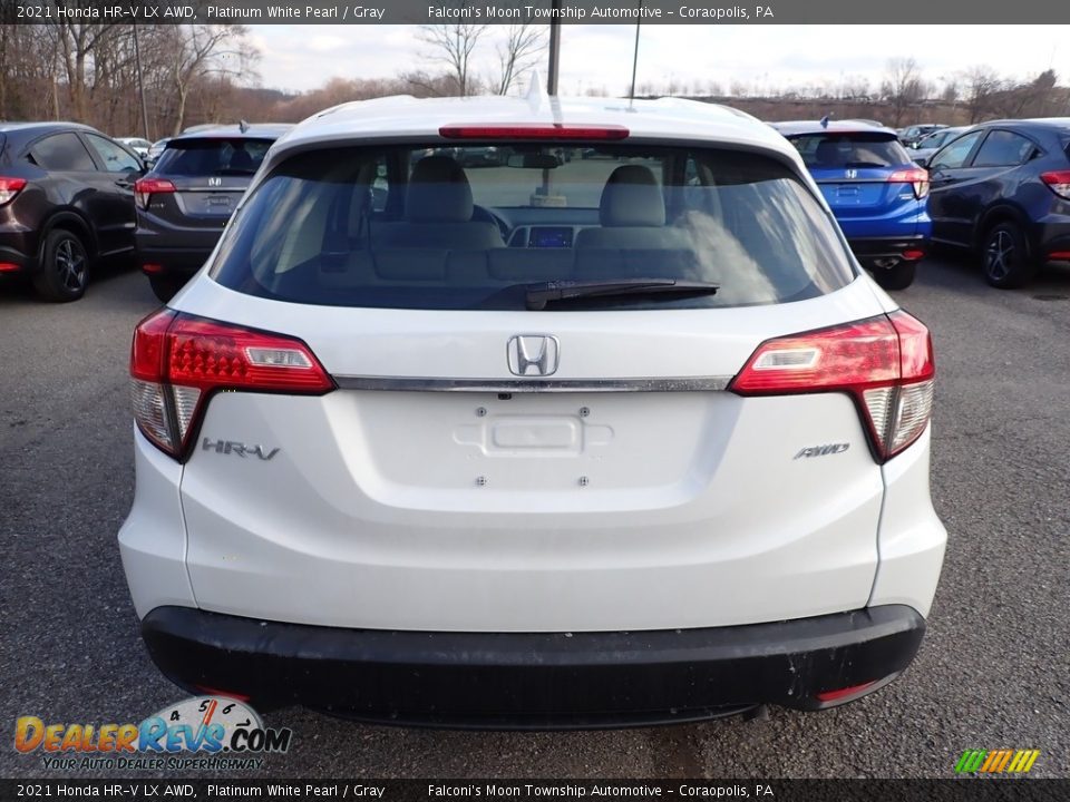 2021 Honda HR-V LX AWD Platinum White Pearl / Gray Photo #5