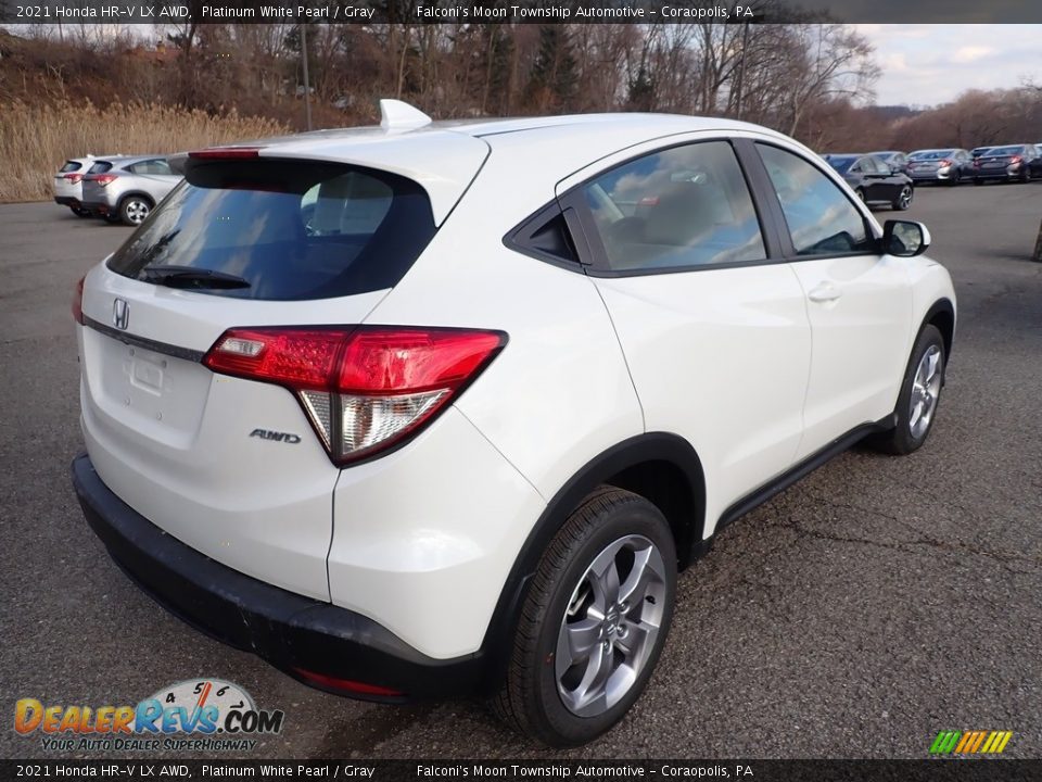 2021 Honda HR-V LX AWD Platinum White Pearl / Gray Photo #6