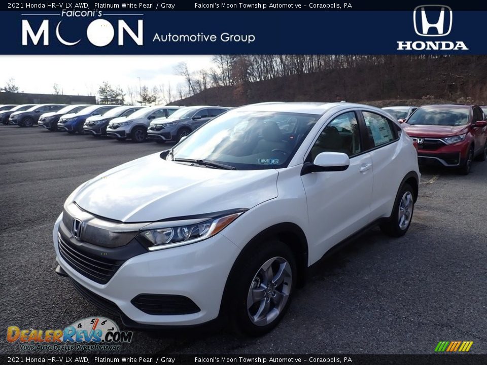 2021 Honda HR-V LX AWD Platinum White Pearl / Gray Photo #1