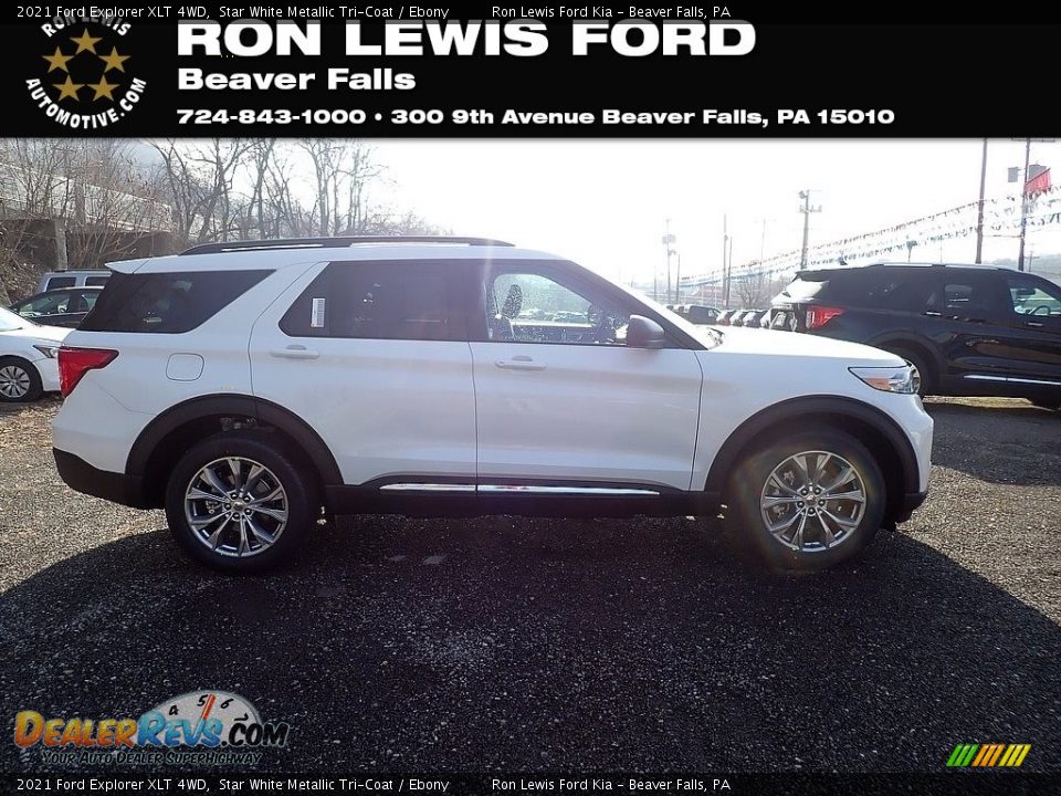 2021 Ford Explorer XLT 4WD Star White Metallic Tri-Coat / Ebony Photo #1