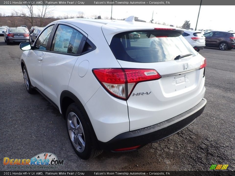 2021 Honda HR-V LX AWD Platinum White Pearl / Gray Photo #3