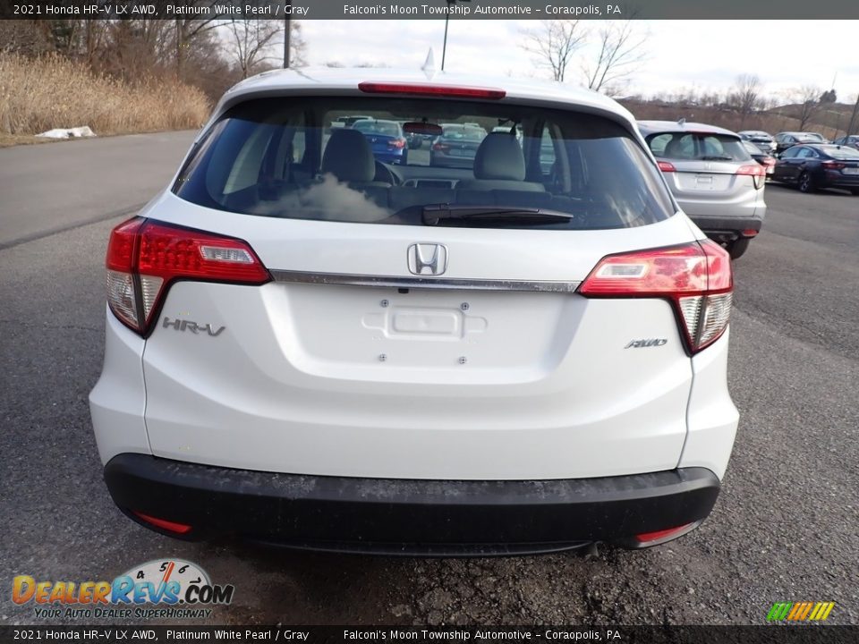 2021 Honda HR-V LX AWD Platinum White Pearl / Gray Photo #4