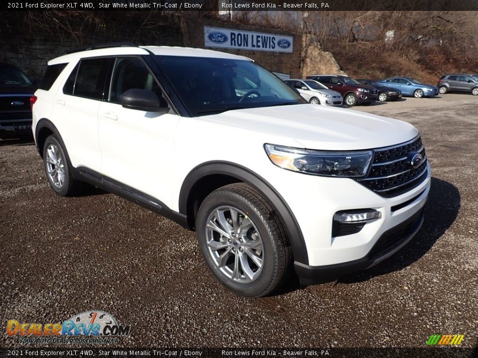 2021 Ford Explorer XLT 4WD Star White Metallic Tri-Coat / Ebony Photo #3