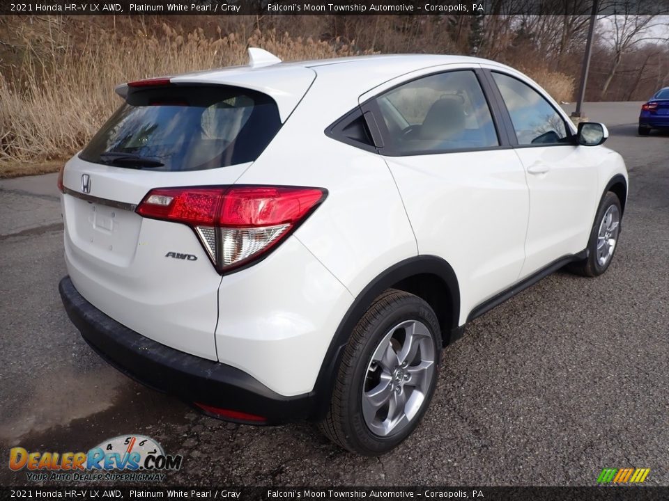 2021 Honda HR-V LX AWD Platinum White Pearl / Gray Photo #5