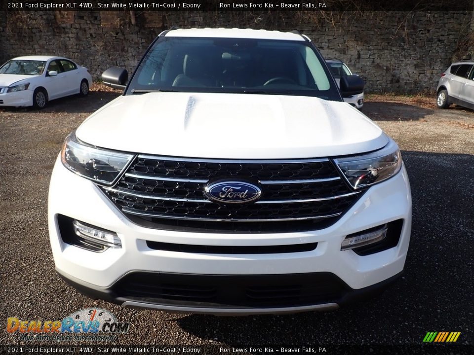 2021 Ford Explorer XLT 4WD Star White Metallic Tri-Coat / Ebony Photo #4