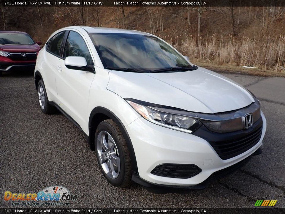 2021 Honda HR-V LX AWD Platinum White Pearl / Gray Photo #6