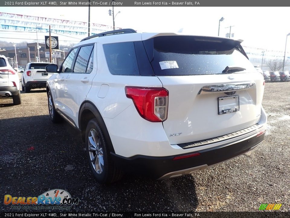 2021 Ford Explorer XLT 4WD Star White Metallic Tri-Coat / Ebony Photo #6