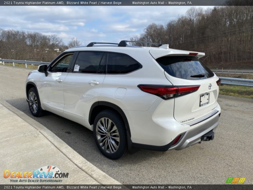 2021 Toyota Highlander Platinum AWD Blizzard White Pearl / Harvest Beige Photo #2