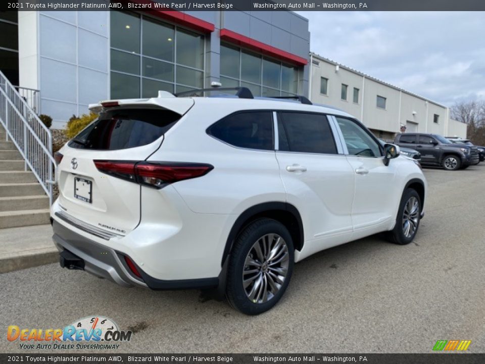 2021 Toyota Highlander Platinum AWD Blizzard White Pearl / Harvest Beige Photo #15