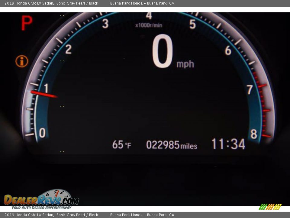 2019 Honda Civic LX Sedan Sonic Gray Pearl / Black Photo #6