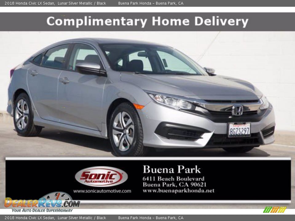 2018 Honda Civic LX Sedan Lunar Silver Metallic / Black Photo #1