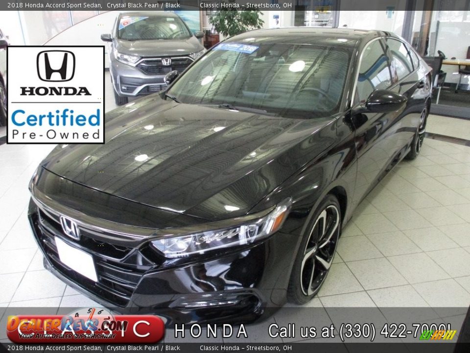 2018 Honda Accord Sport Sedan Crystal Black Pearl / Black Photo #1