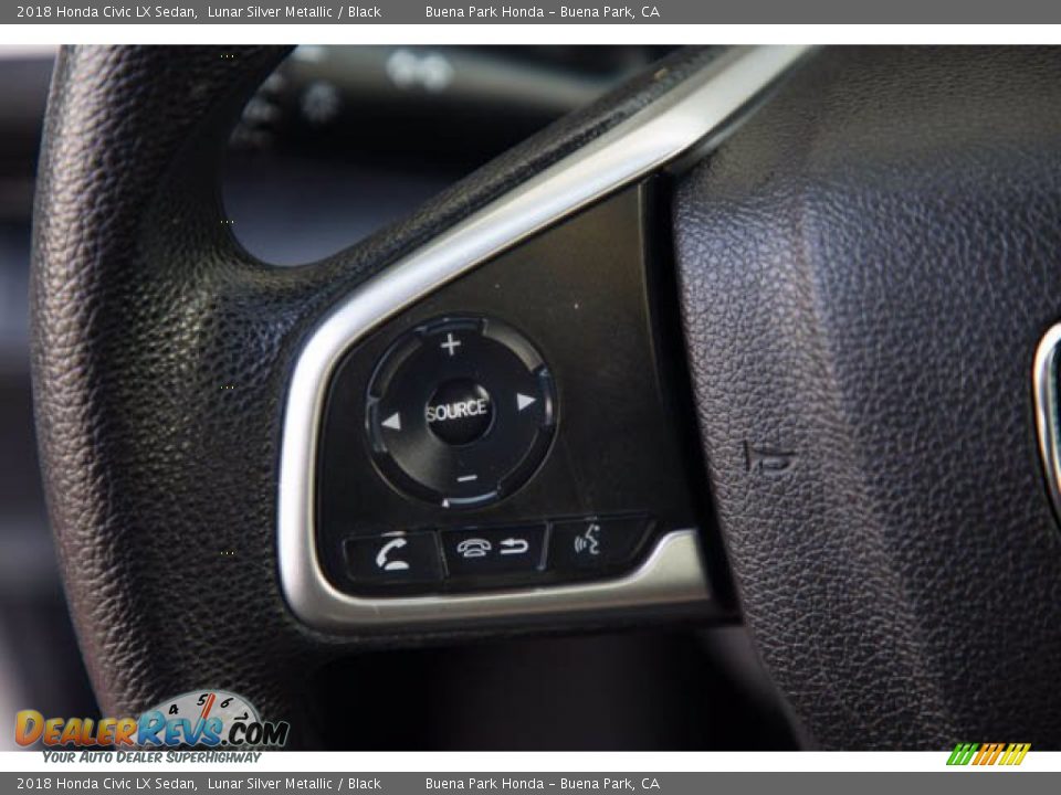 2018 Honda Civic LX Sedan Lunar Silver Metallic / Black Photo #16