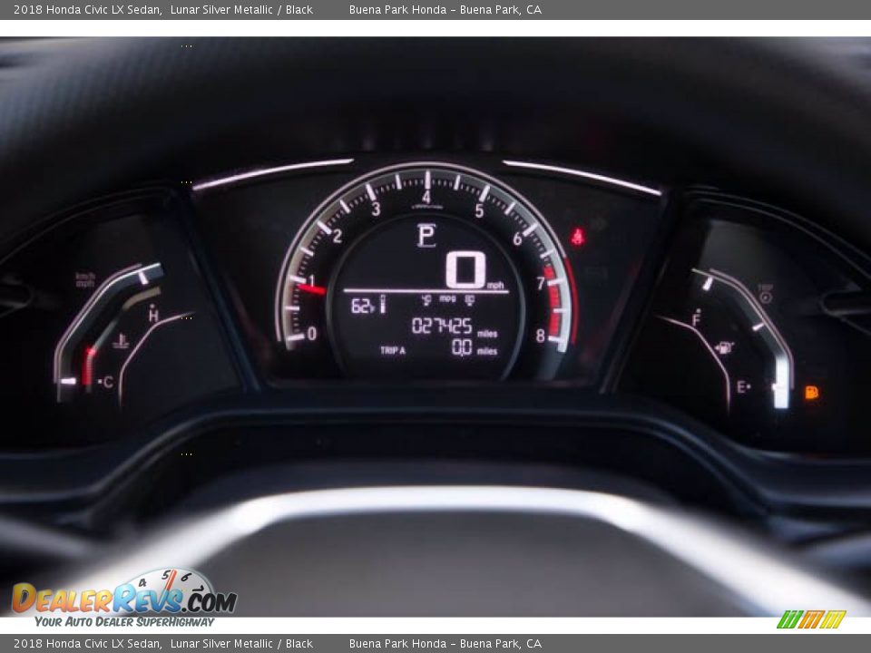 2018 Honda Civic LX Sedan Lunar Silver Metallic / Black Photo #28