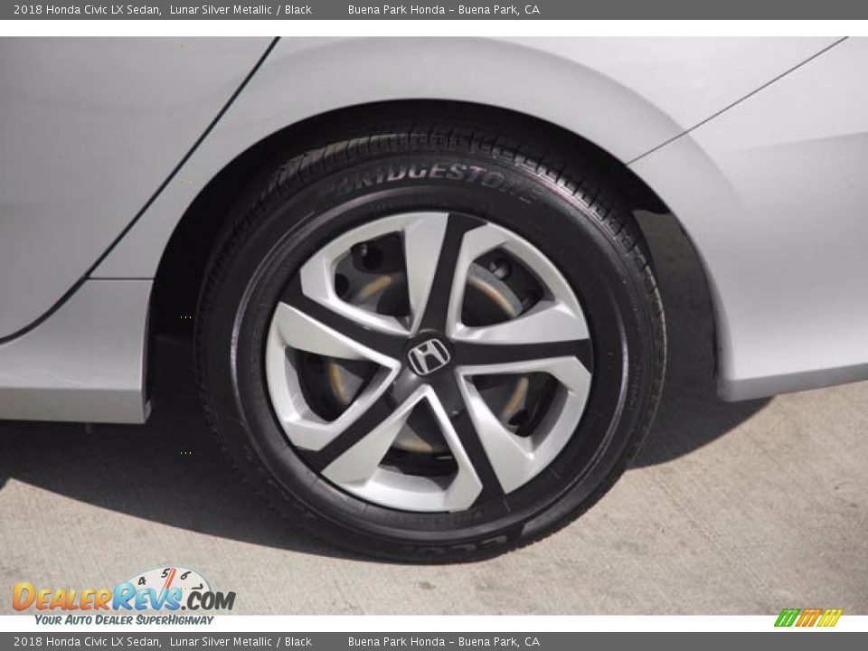 2018 Honda Civic LX Sedan Lunar Silver Metallic / Black Photo #36