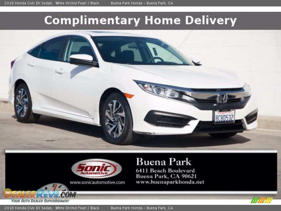 2018 Honda Civic EX Sedan White Orchid Pearl / Black Photo #1