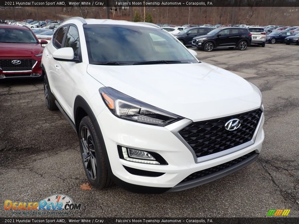 2021 Hyundai Tucson Sport AWD Winter White / Gray Photo #3