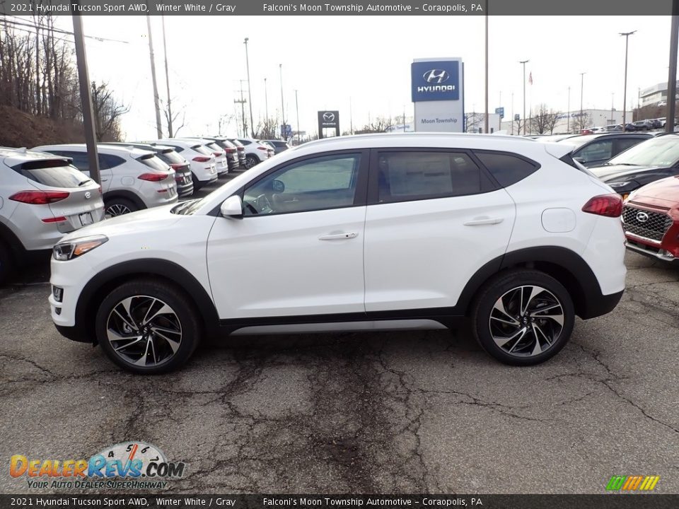 2021 Hyundai Tucson Sport AWD Winter White / Gray Photo #6