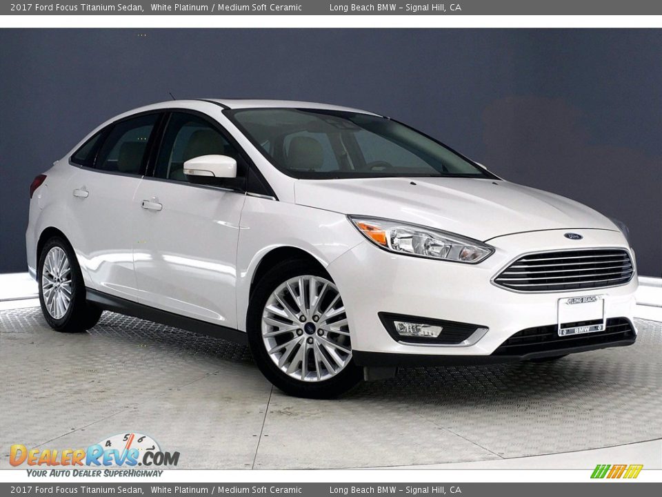 2017 Ford Focus Titanium Sedan White Platinum / Medium Soft Ceramic Photo #1