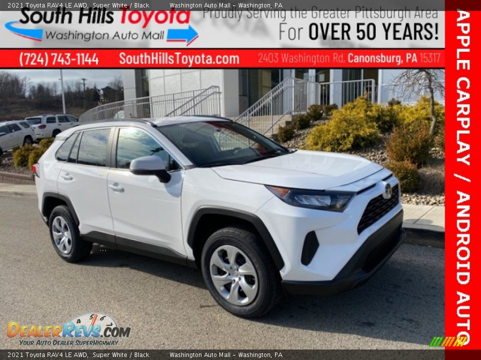 2021 Toyota RAV4 LE AWD Super White / Black Photo #1