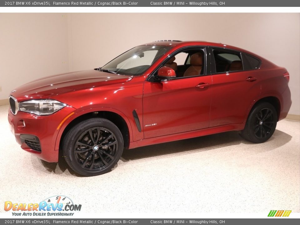 2017 BMW X6 xDrive35i Flamenco Red Metallic / Cognac/Black Bi-Color Photo #3