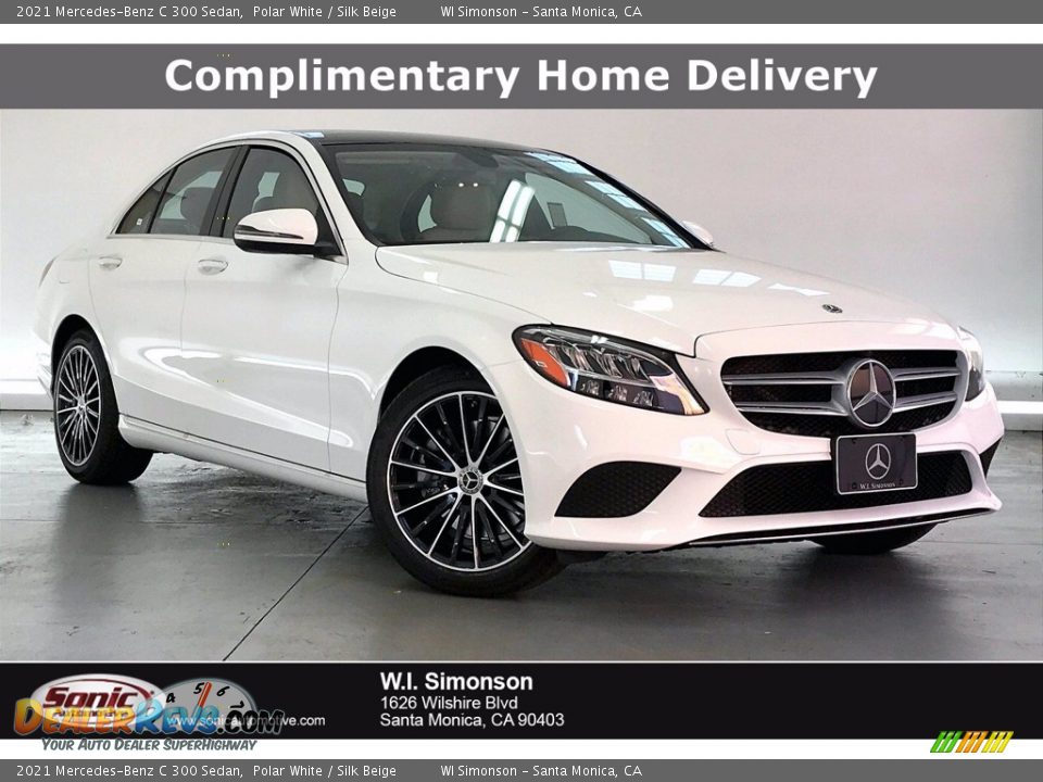 2021 Mercedes-Benz C 300 Sedan Polar White / Silk Beige Photo #1