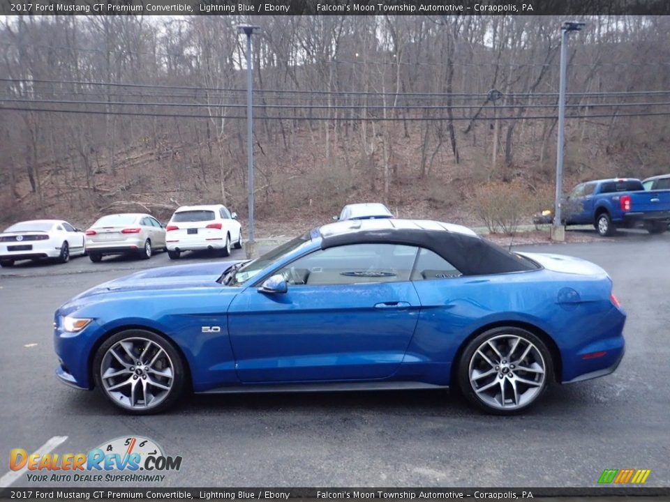 2017 Ford Mustang GT Premium Convertible Lightning Blue / Ebony Photo #5