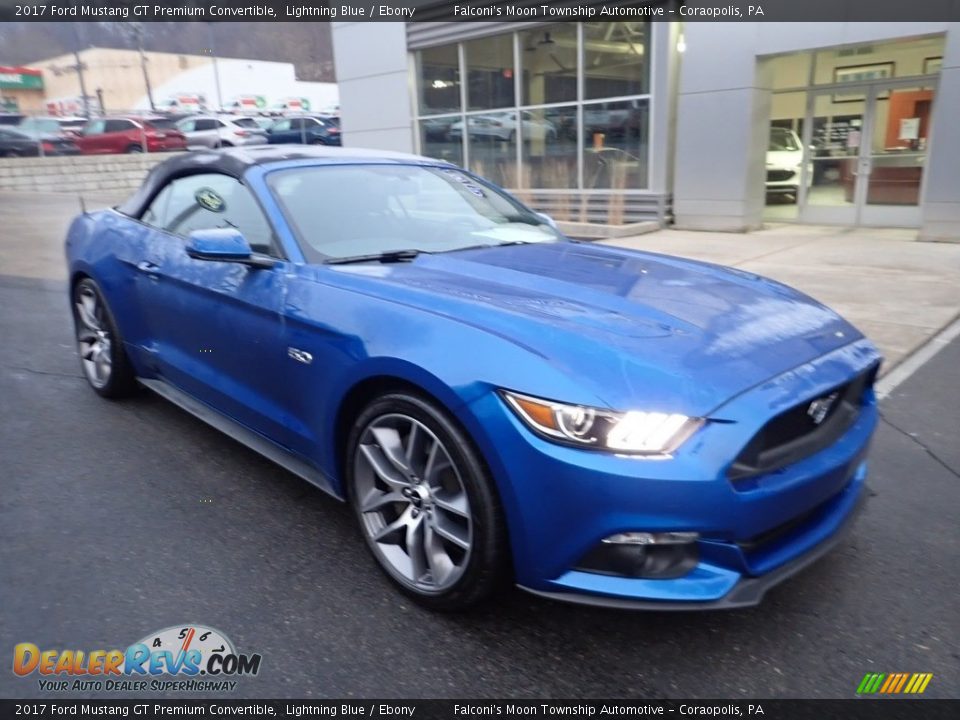 2017 Ford Mustang GT Premium Convertible Lightning Blue / Ebony Photo #8