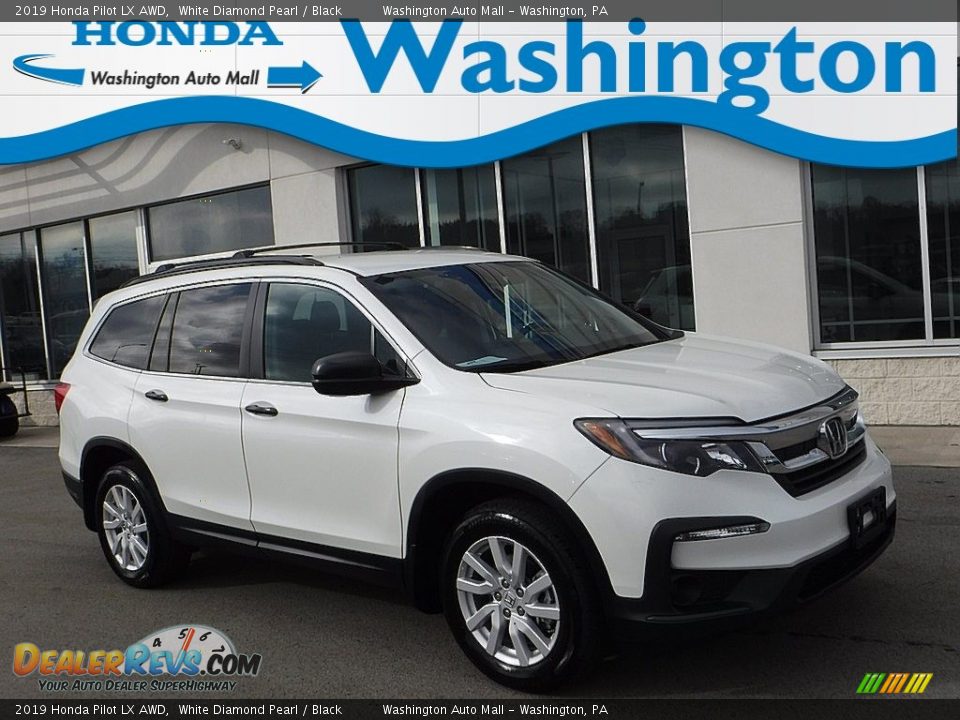 2019 Honda Pilot LX AWD White Diamond Pearl / Black Photo #1