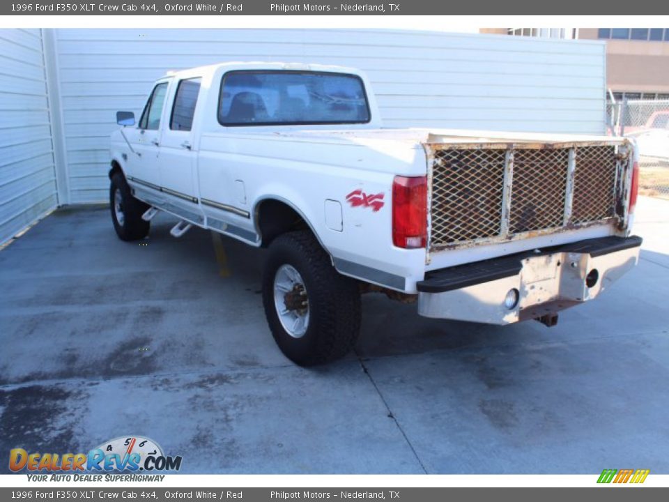 1996 Ford F350 XLT Crew Cab 4x4 Oxford White / Red Photo #7