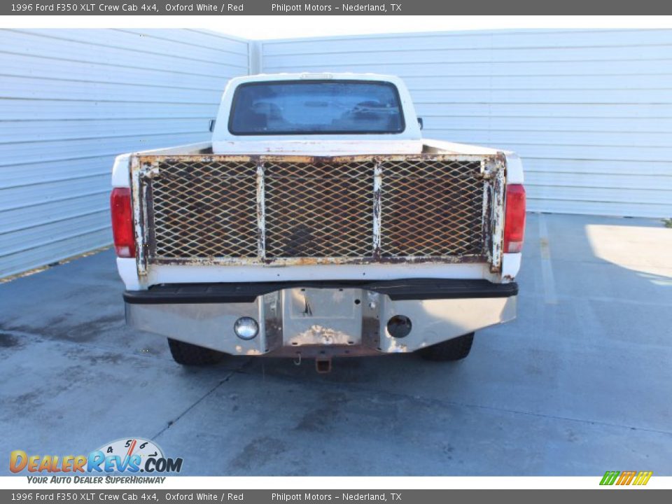 1996 Ford F350 XLT Crew Cab 4x4 Oxford White / Red Photo #8