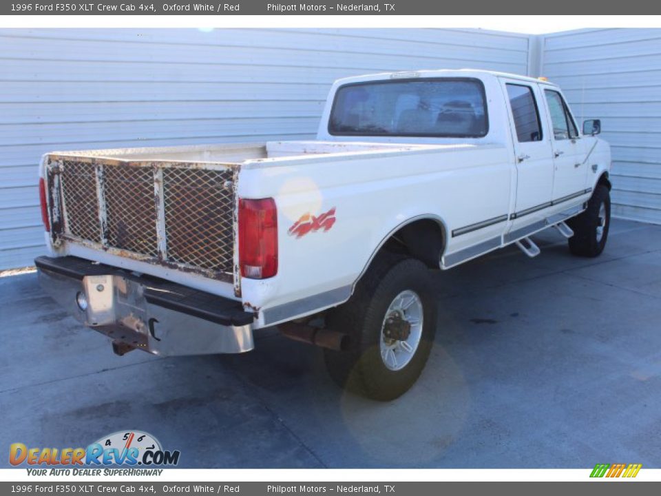 1996 Ford F350 XLT Crew Cab 4x4 Oxford White / Red Photo #9