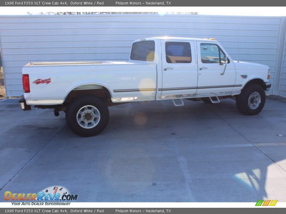 1996 Ford F350 XLT Crew Cab 4x4 Oxford White / Red Photo #10