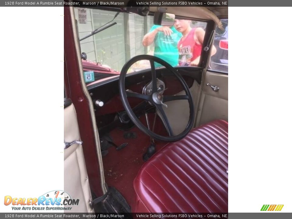 1928 Ford Model A Rumble Seat Roadster Maroon / Black/Maroon Photo #3