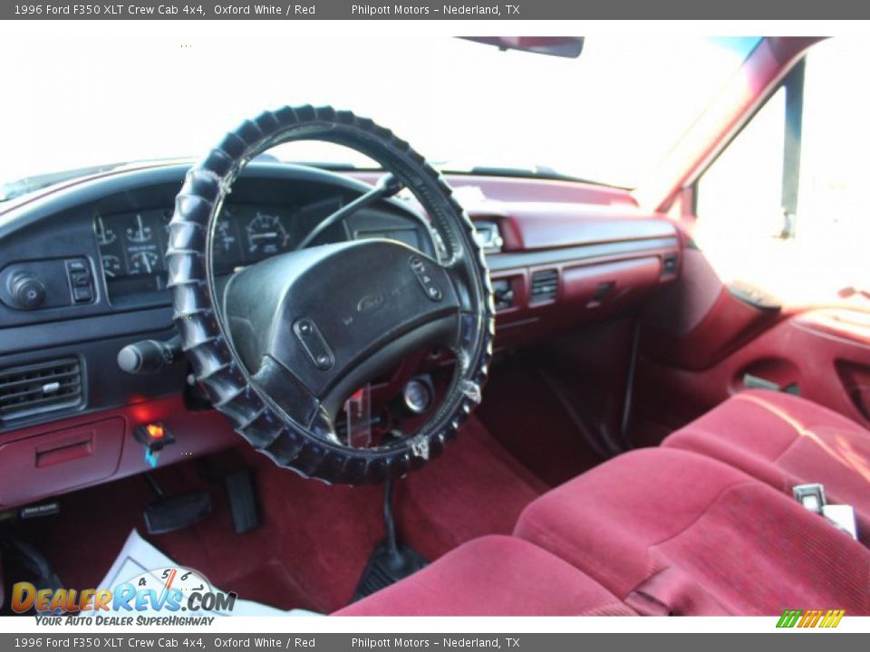 Red Interior - 1996 Ford F350 XLT Crew Cab 4x4 Photo #13
