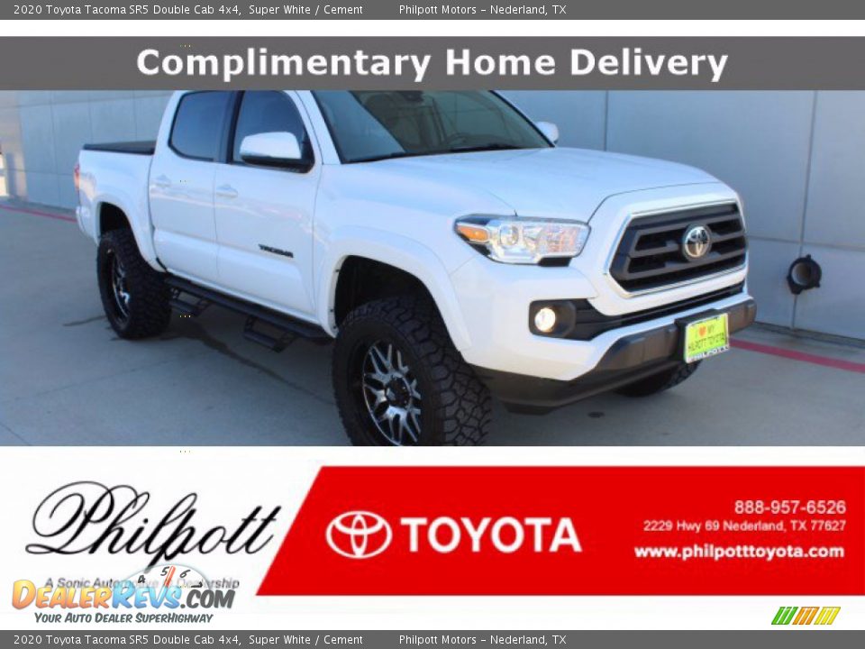 2020 Toyota Tacoma SR5 Double Cab 4x4 Super White / Cement Photo #1