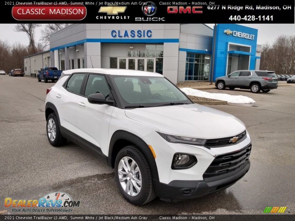 2021 Chevrolet TrailBlazer LS AWD Summit White / Jet Black/Medium Ash Gray Photo #1