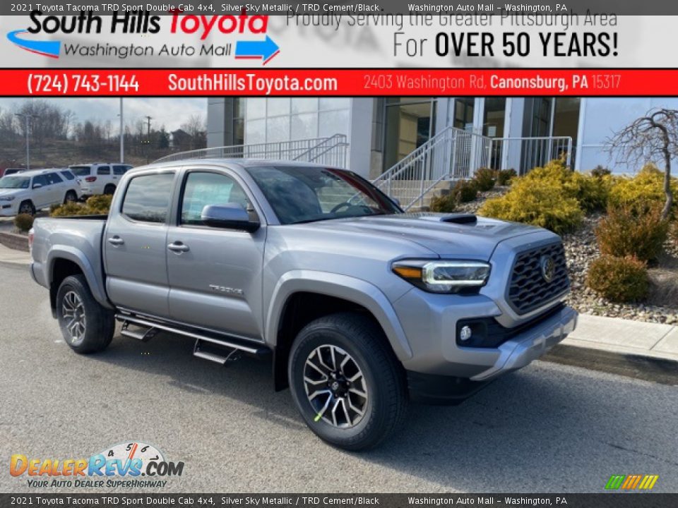 2021 Toyota Tacoma TRD Sport Double Cab 4x4 Silver Sky Metallic / TRD Cement/Black Photo #1