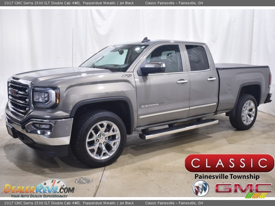 2017 GMC Sierra 1500 SLT Double Cab 4WD Pepperdust Metallic / Jet Black Photo #1