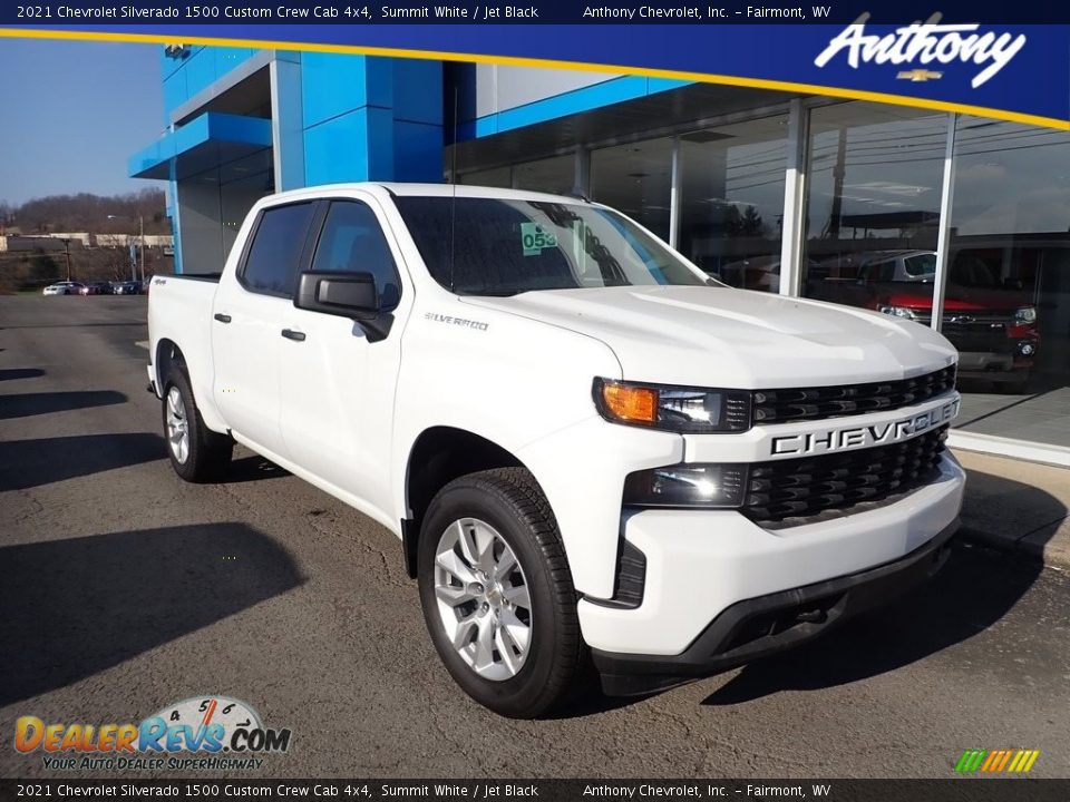 2021 Chevrolet Silverado 1500 Custom Crew Cab 4x4 Summit White / Jet Black Photo #1