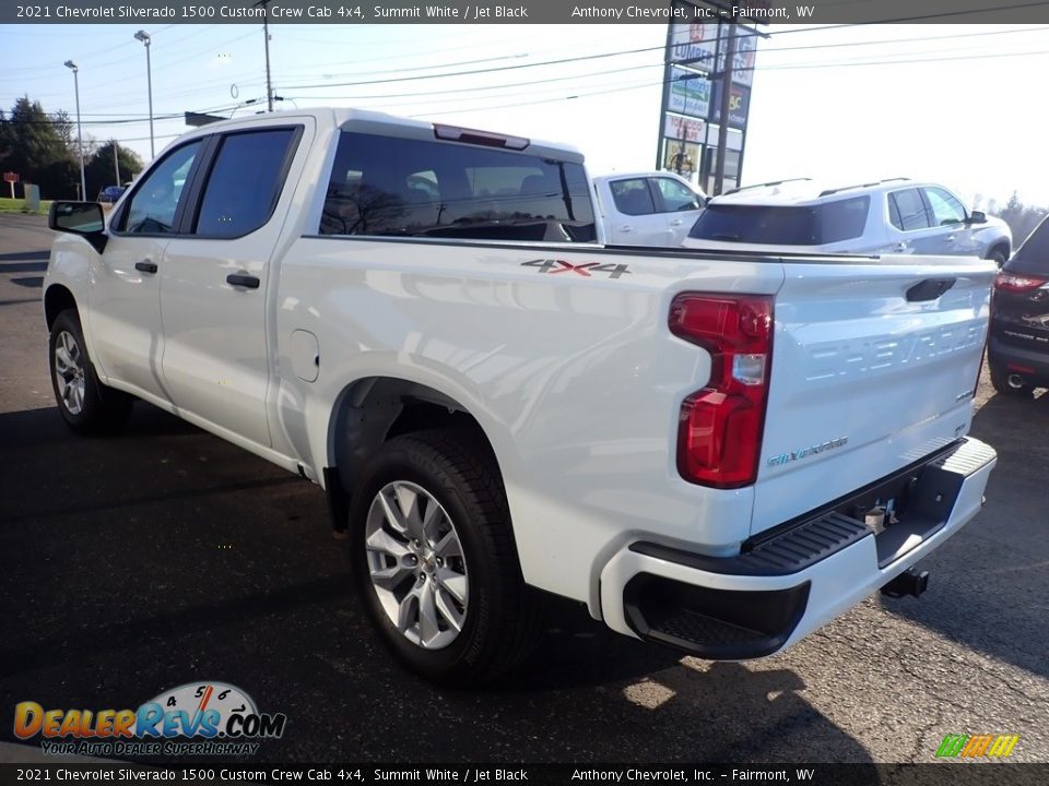 2021 Chevrolet Silverado 1500 Custom Crew Cab 4x4 Summit White / Jet Black Photo #6