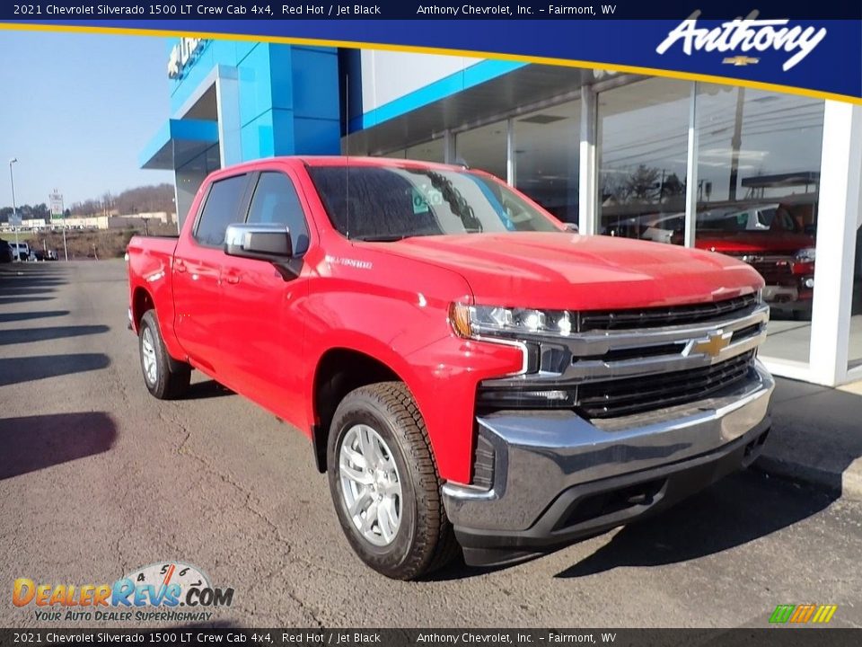 2021 Chevrolet Silverado 1500 LT Crew Cab 4x4 Red Hot / Jet Black Photo #1