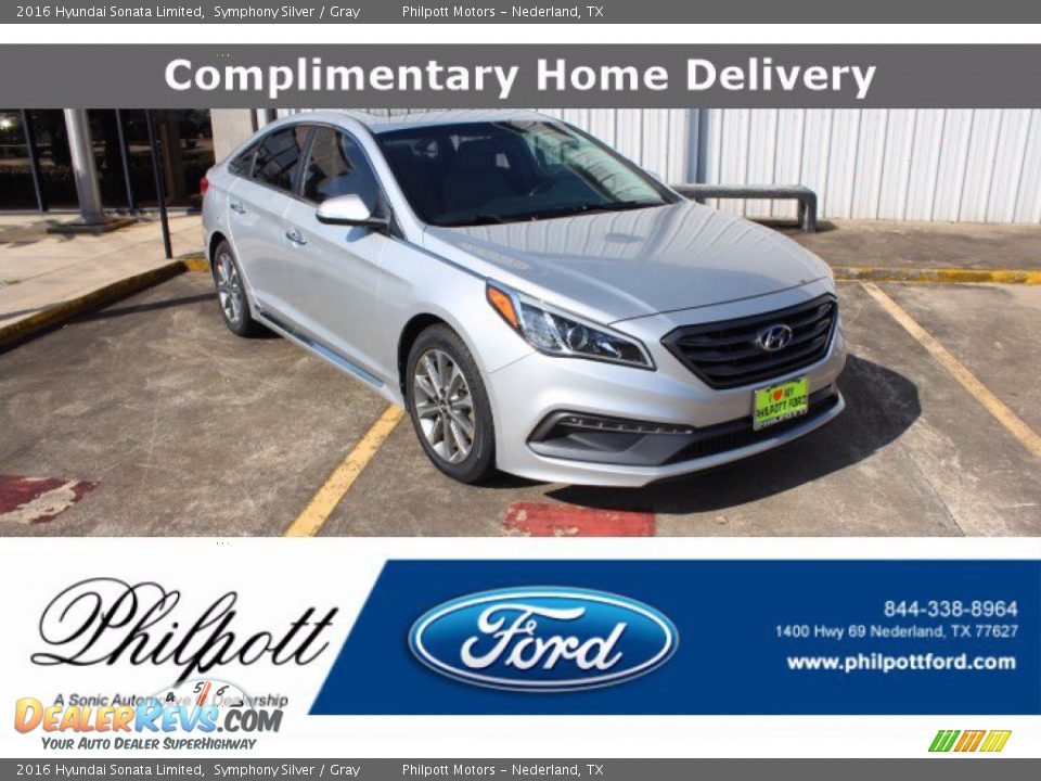 2016 Hyundai Sonata Limited Symphony Silver / Gray Photo #1