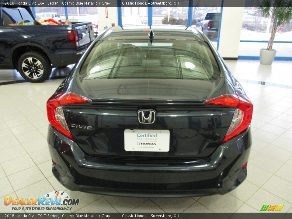 2018 Honda Civic EX-T Sedan Cosmic Blue Metallic / Gray Photo #8