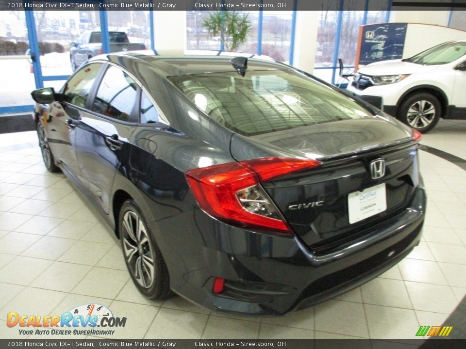 2018 Honda Civic EX-T Sedan Cosmic Blue Metallic / Gray Photo #9