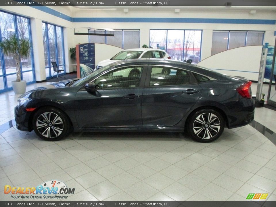 2018 Honda Civic EX-T Sedan Cosmic Blue Metallic / Gray Photo #10