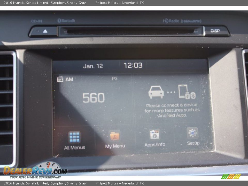 2016 Hyundai Sonata Limited Symphony Silver / Gray Photo #15