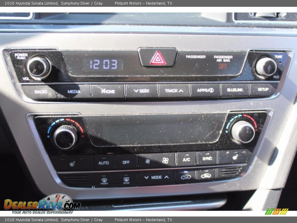 2016 Hyundai Sonata Limited Symphony Silver / Gray Photo #16